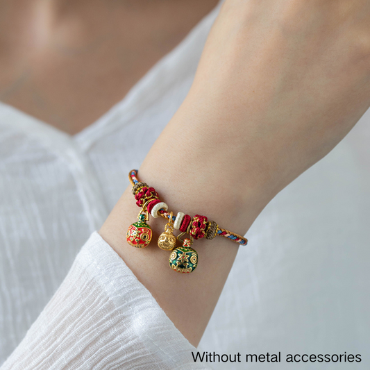 Tibetan&Nepalese Style Handcrafted Braided Bracelet - Bead-Compatible and Adjustable