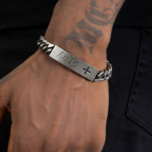 Vintage Titanium Steel Cuban Link Bracelet - Men's Hip-Hop Street Style