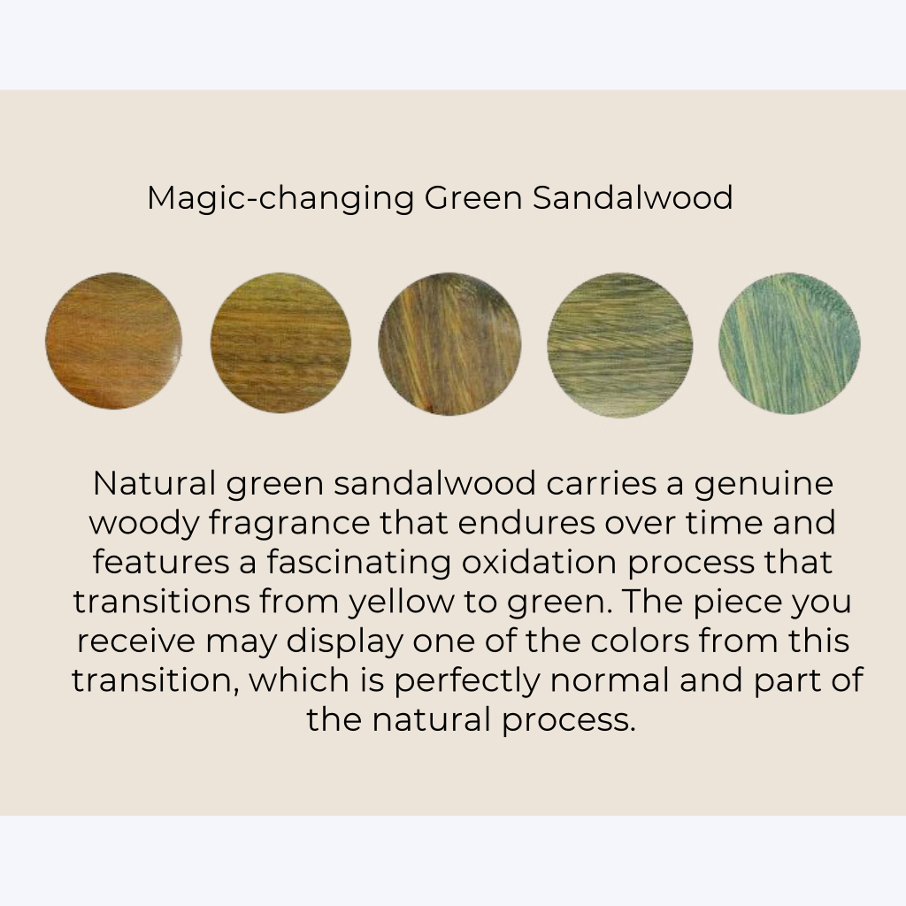 Natural 6mm Green Sandalwood Round Bead Bracelet