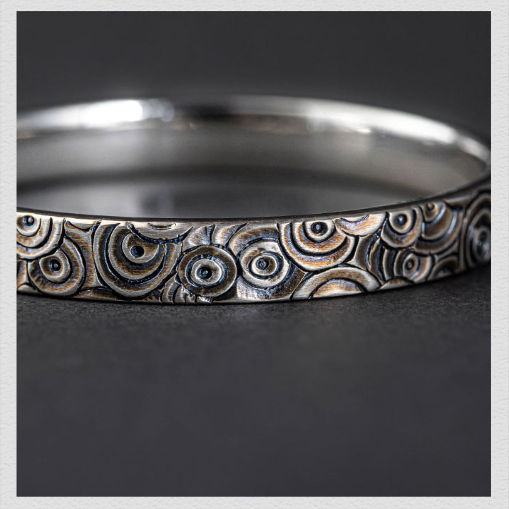 [Dense-Clouds]-999-Sterling-Silver-hammered-Cuff-Unique-design