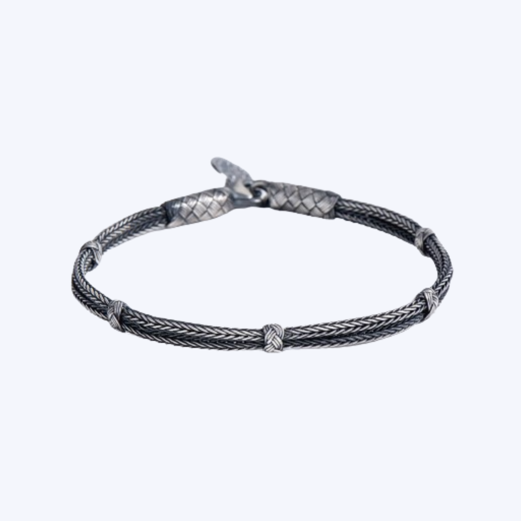 Handwoven 999 Silver Kazaz bamboo Bracelet