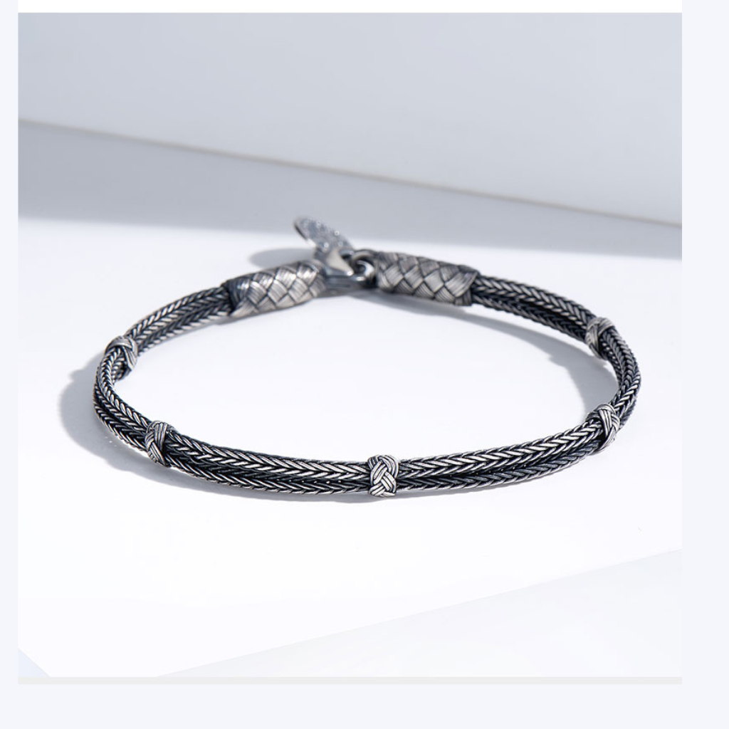 Handwoven 999 Silver Kazaz bamboo Bracelet