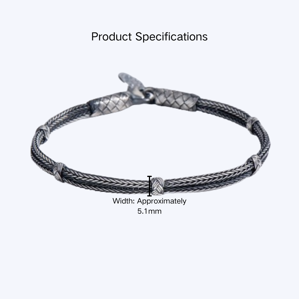 Handwoven 999 Silver Kazaz bamboo Bracelet