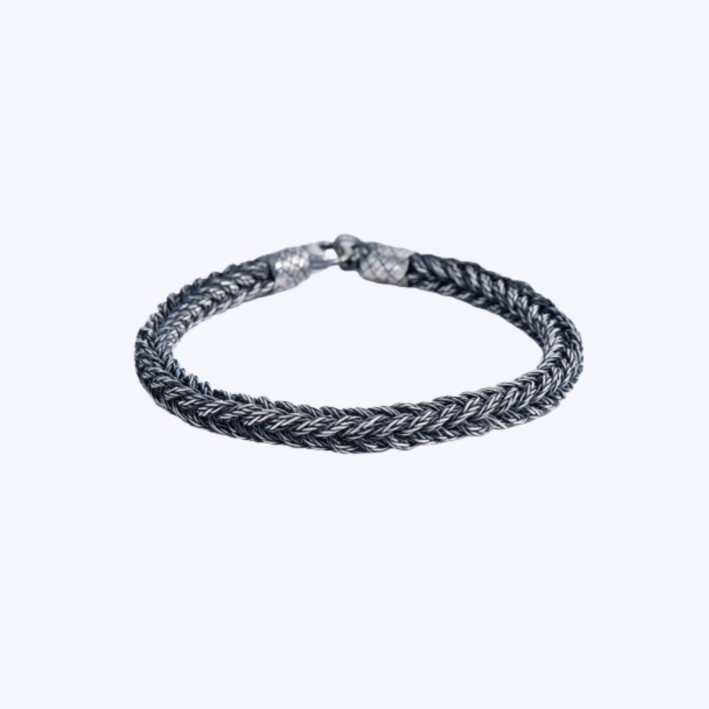 Handwoven Pure 999 Silver Kazaz Couple Bracelet