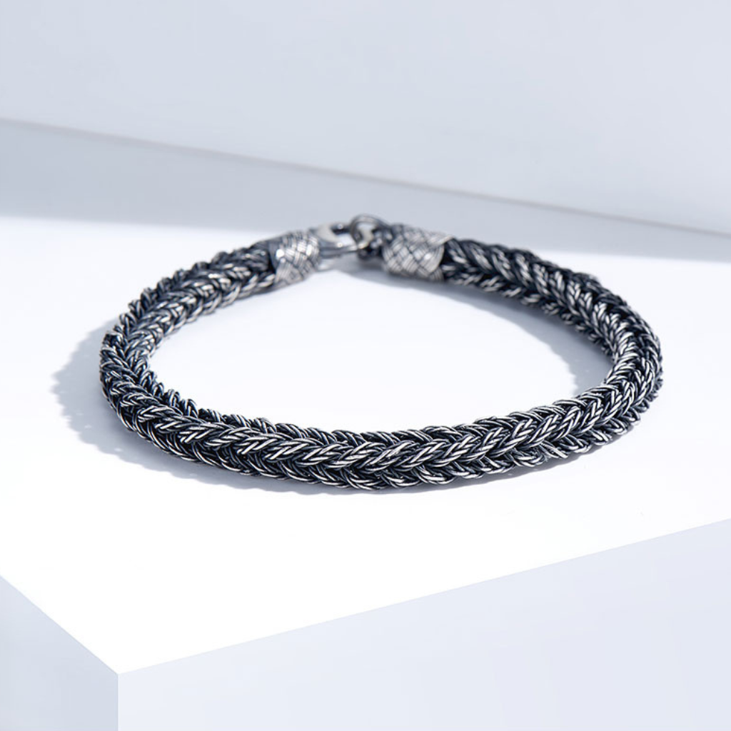 Handwoven Pure 999 Silver Kazaz Couple Bracelet